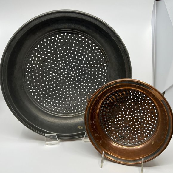 Two Early 20th Century Copper Colanders